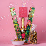 Rose Bubble Box with Caramel White Chocolate Popcorn by Send A Cake, Ready to Gift, No Assembly Required - Happy Birthday Surprise - Unique Birthday