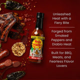 Arizona Gunslinger Mega Diablo Hot Sauce - Extreme Pepper X Hot Sauce Made with Bold Red Chili Peppers, Crippling Heat for Chili Challenge, Hottest