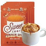 Sweet Logic Keto Dessert Mug Cake Mixes - Pumpkin Spice - Low Sugar - Gluten-Free - Low Carb - Diabetic-Friendly Sweets - Natural Ingredients - High Protein - Delicious Keto Treats (4 Pack)