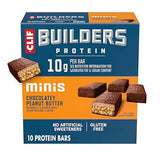 CLIF BUILDERS Minis Protein Bars - Chocolatey Peanut Butter - 10g Plant Based Protein - Gluten Free - Non-GMO - Low Glycemic - No Artificial