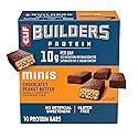 CLIF BUILDERS Minis Protein Bars - Chocolatey Peanut Butter - 10g Plant Based Protein - Gluten Free - Non-GMO - Low Glycemic - No Artificial