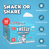 40 Pack Freeze Dried Candy- 10 Pcs Per Bag - Bulk Candy - Resealable Bag For, Kids, Adults, School, Party, Birthday, 3 Delicious Flavors