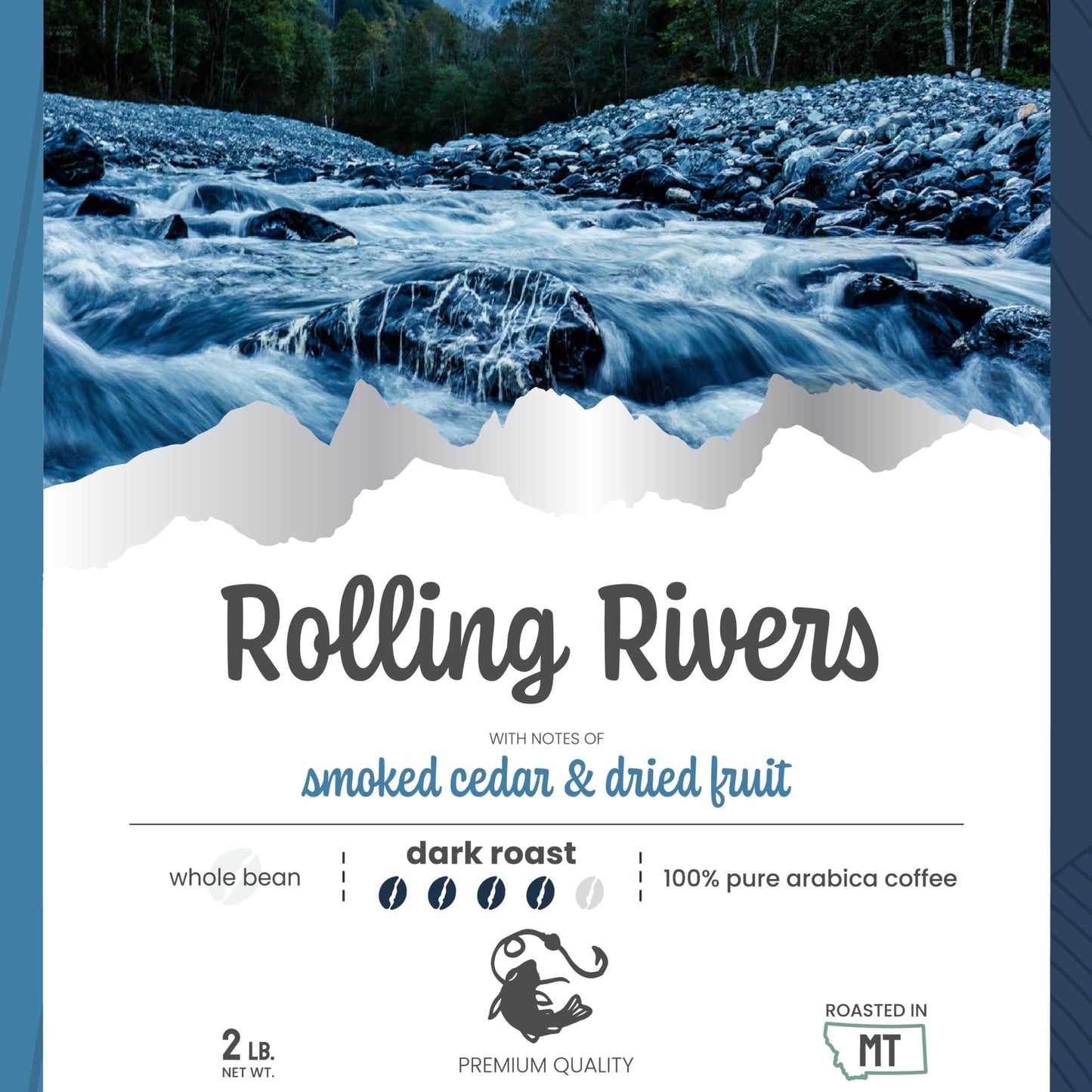 City Brew Rolling Rivers - Dark Roast Whole Bean Coffee - 2Lb