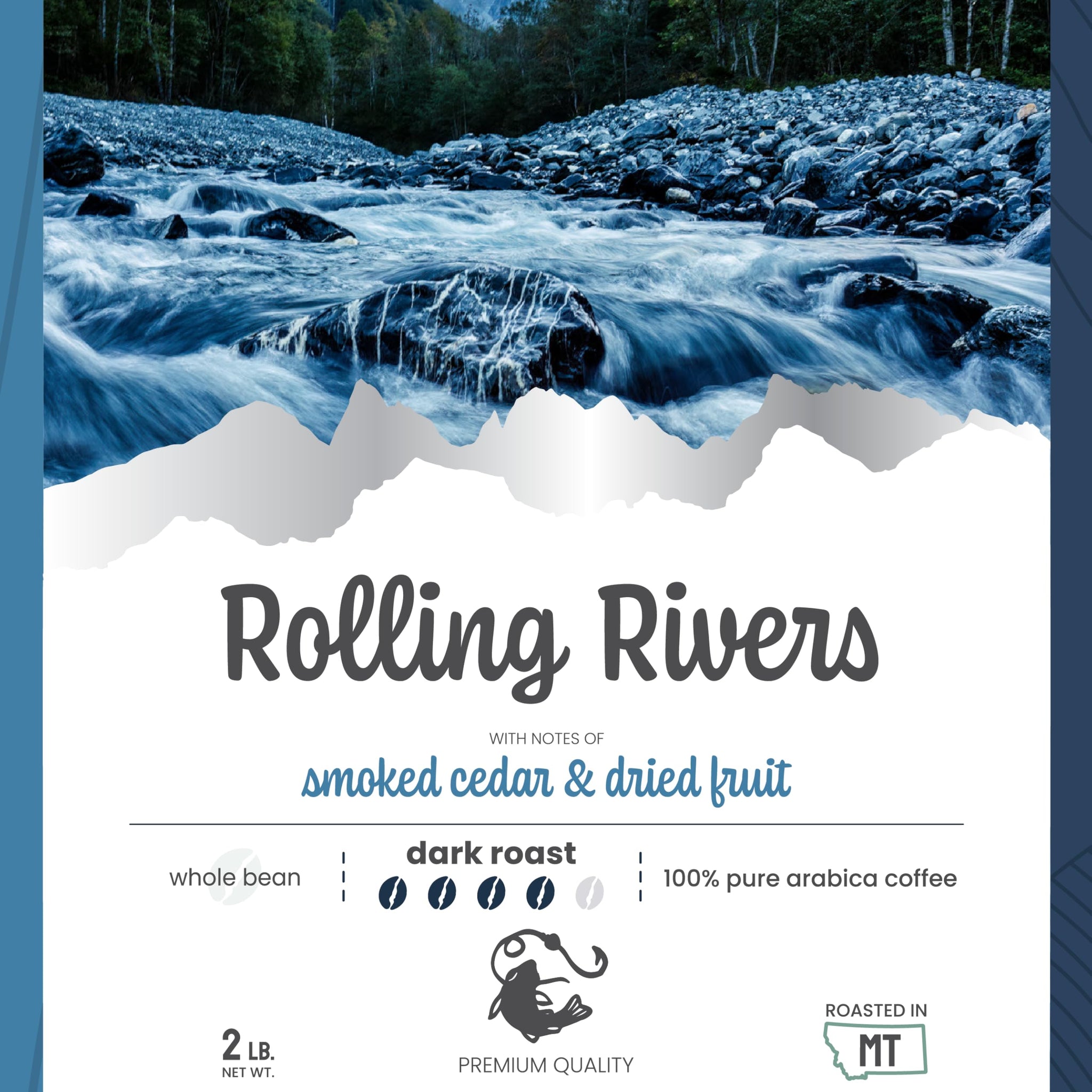 City Brew Rolling Rivers - Dark Roast Whole Bean Coffee - 2Lb