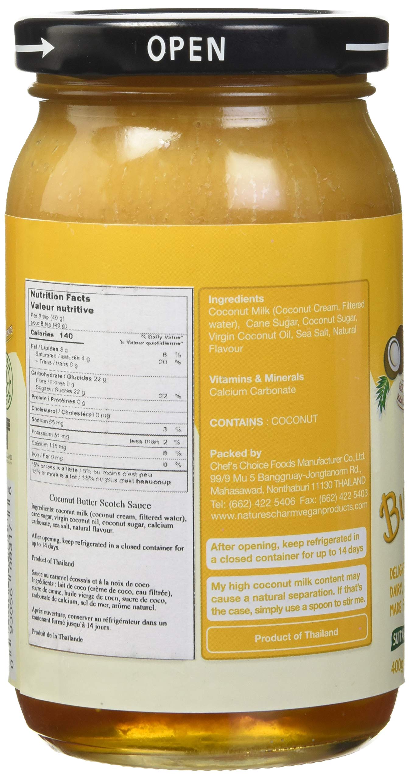 Nature's Charm Coconut Sauce Vegan and Gluten Free (Butterscotch)