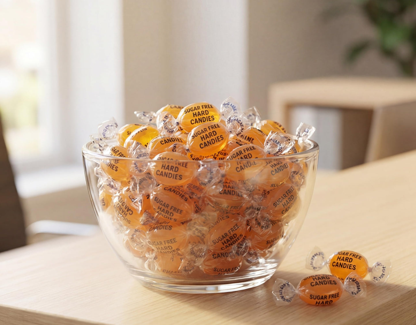 Sugar Free Butterscotch Hard Candy 50 Pieces - Creamy Butterscotch Flavor, Individually Wrapped Bulk Sweet Treat for Dishes Offices and Bowls