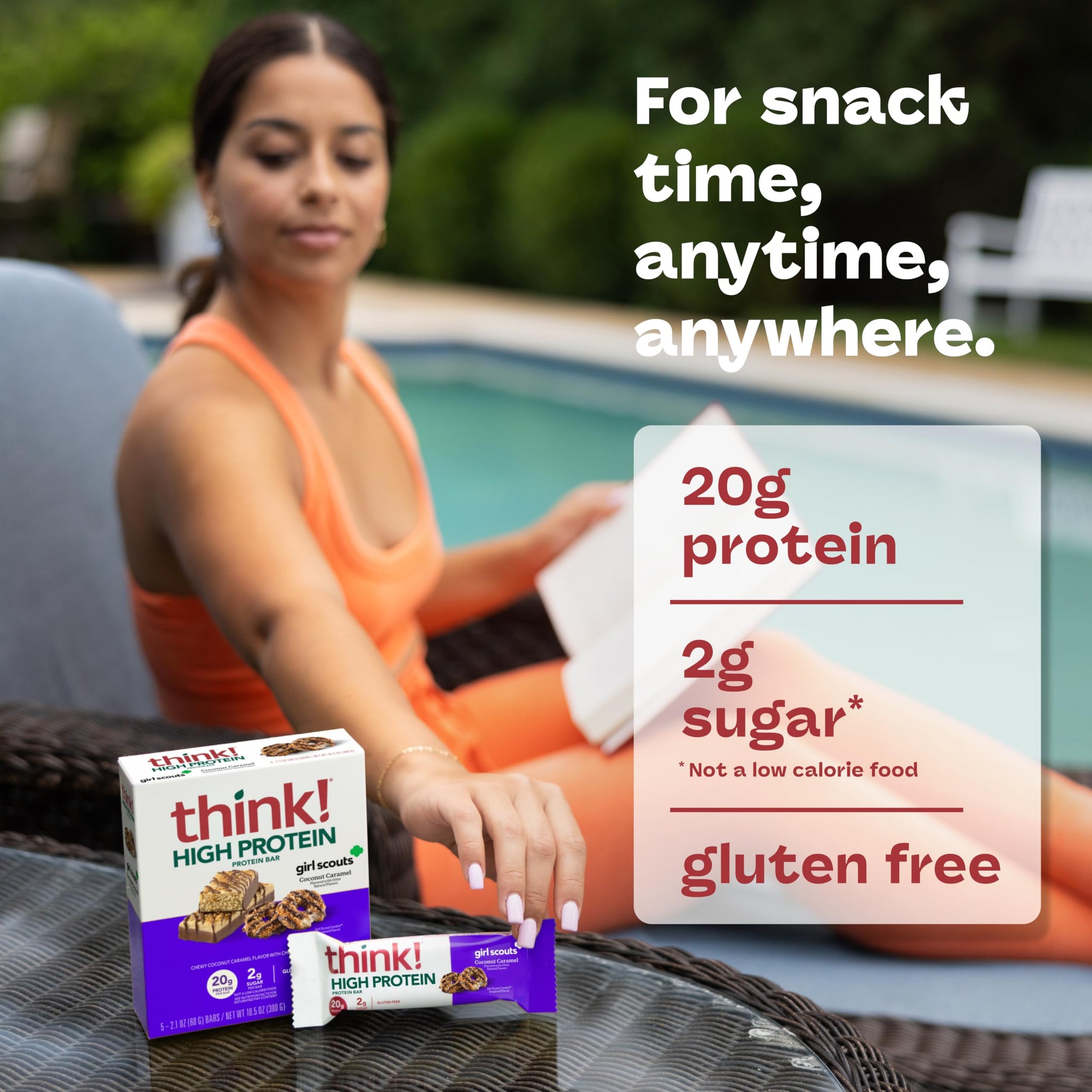 think! Protein Bars, High Protein Snacks, Gluten Free, 20 grams of Whey Protein, Coconut Caramel (10 Count)
