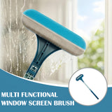 2-in-1 Multi-Purpose Cleaning Brush, New Window Screen Cleaner Tool with Squeegee, Mesh Screen Cleaner, Window Cleaner Tool for Window, Door, Porch