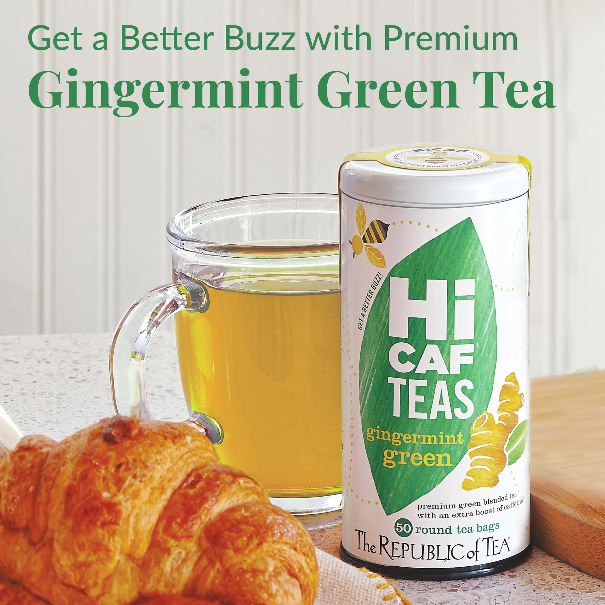 The Republic of Tea - HiCAF Gingermint Green Tea, 50 Tea Bags, High in Caffeine