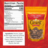 OZARK NUT ROASTERS, Salted Caramel Pecans, Sweet & Salty Flavored Snacks, World-Class Gourmet Candied Nuts, Resealable Pack of 1 (14 Ounces)
