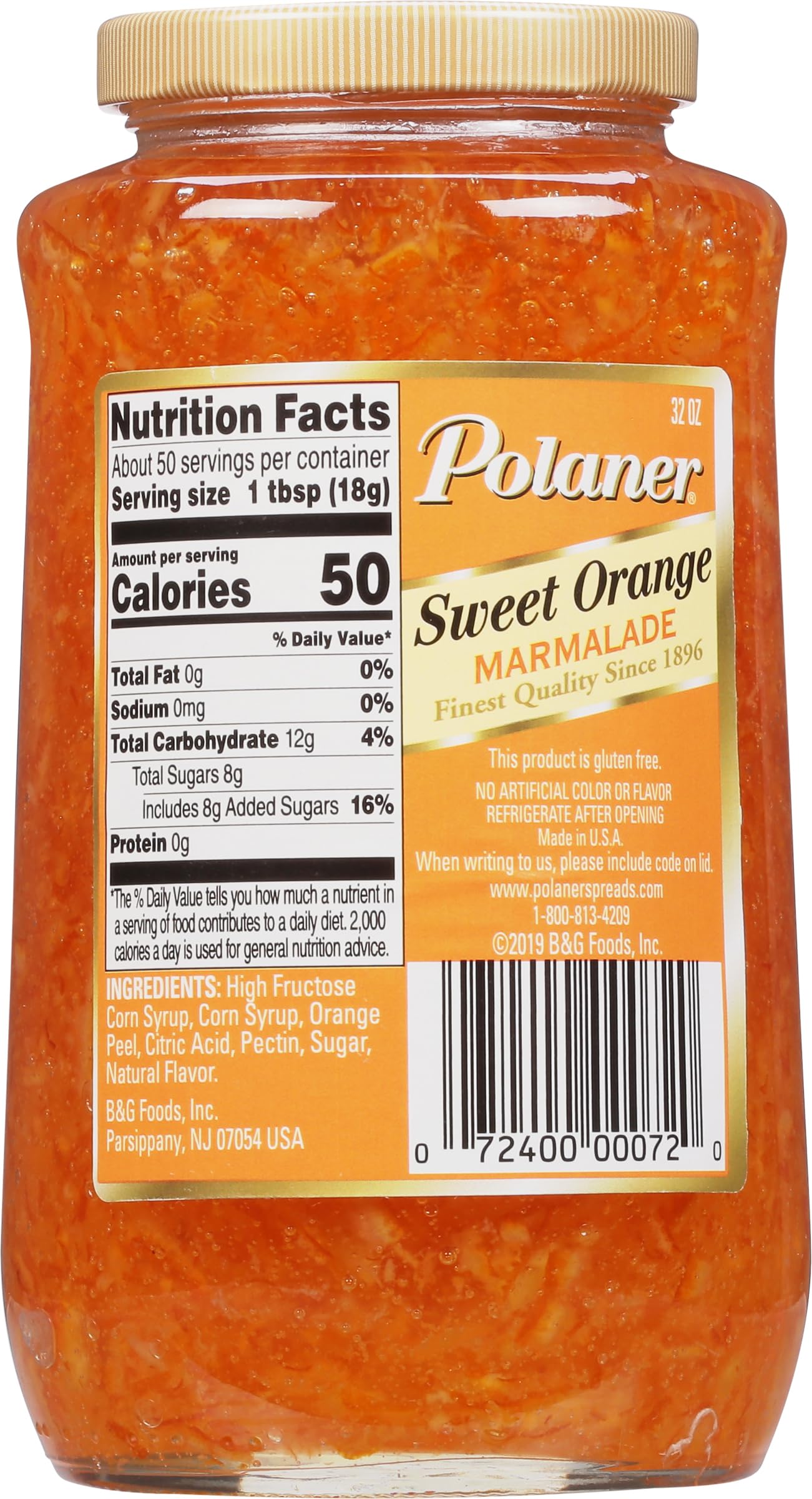 Polaner Orange Marmalade, 32 Ounce