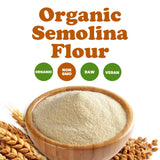 Food to Live Organic Italian Semolina Flour, 1 Pound - Premium Durum Wheat, Perfect for Pasta and Pizza Dough, Ideal for Authentic Italian Recipes.