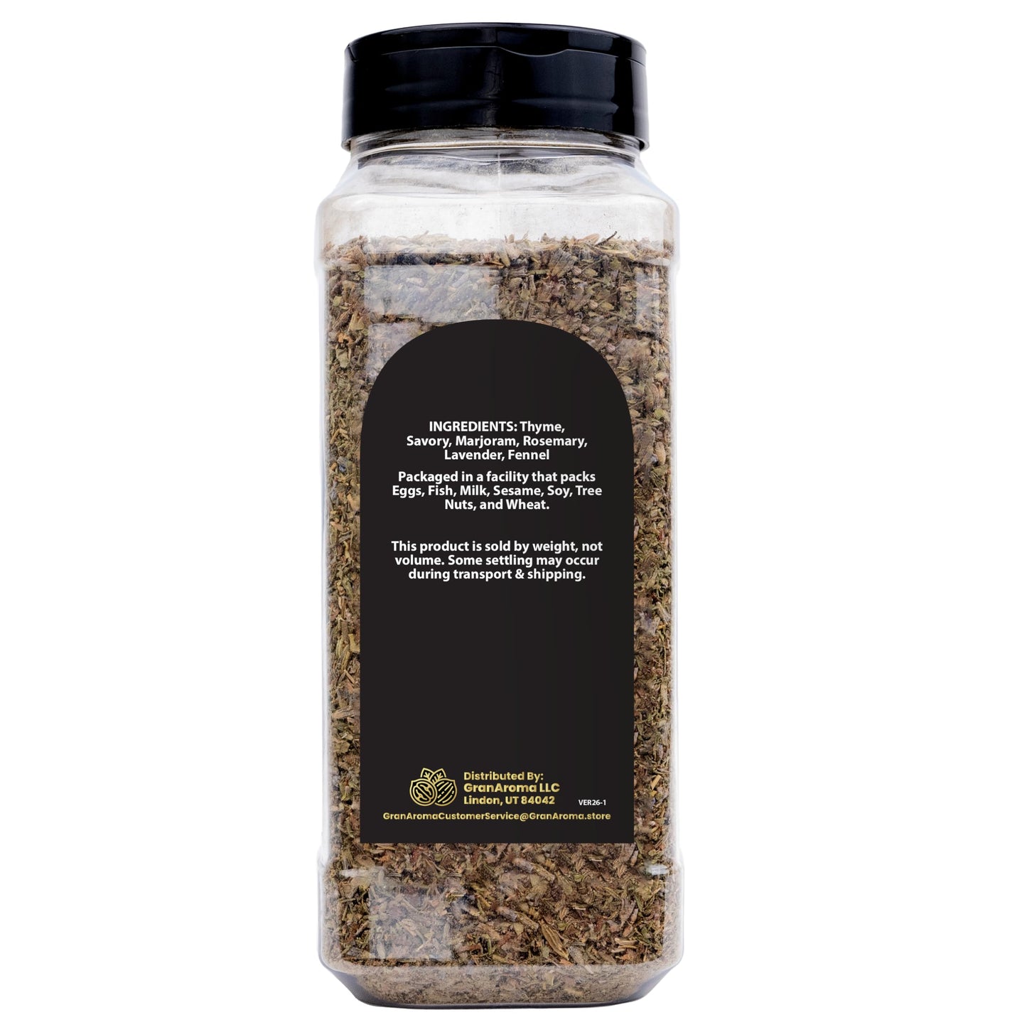 GranAroma Herbes De Provence, Aromatic Herb Blend, Seasoning for Roasted Chicken, Grilled Vegetables, and Savory Soups (6.4 Ounce)