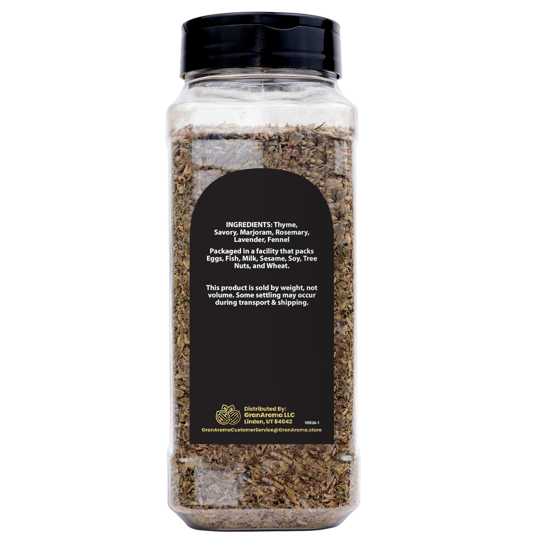 GranAroma Herbes De Provence, Aromatic Herb Blend, Seasoning for Roasted Chicken, Grilled Vegetables, and Savory Soups (6.4 Ounce)