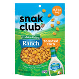 Snak Club Toasted Corn with Hidden Valley Ranch Seasoning, Roasted and Salted Corn Nuggets, Gluten-Free and Kosher Snack, 8.5 oz Resealable Bag
