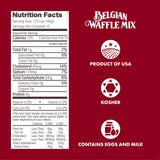Classique Fare Belgian Waffle Mix - Makes Light and Crisp Waffles, Pancakes, Muffins and Crepes - Works with Griddle Maker - Fast and Fresh Breakfast Foods - 1 Pound (Pack of 6)