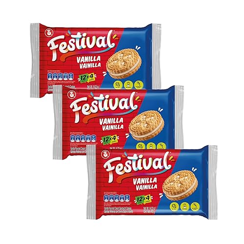 Festival Vanilla Cookies, Vanilla Cream Sandwich, 14.22 oz (Pack of 3)