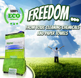 Life Miracle Nano Towels Minis - Amazing Eco Fabric That Cleans Virtually Any Surface with Only Water. Travel Size. No More Paper Towels Or Toxic