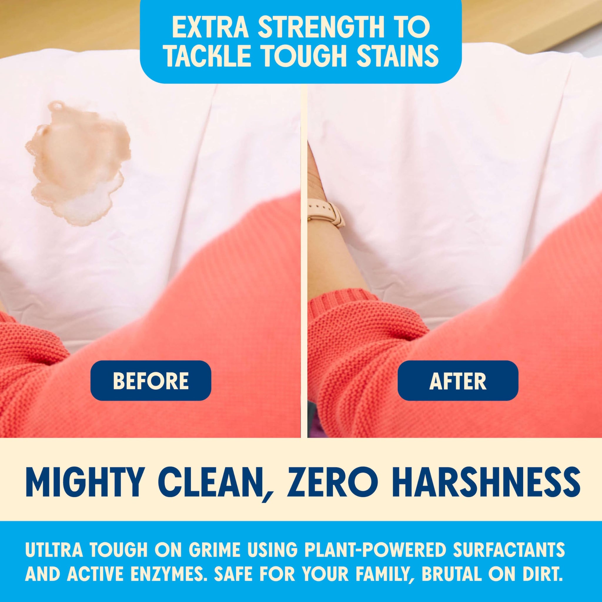 Aunt Fannie's Extra Strength Powder Laundry Detergent, Stain Fighting, Plant Based, Natural Ingredients, 70 Loads Per Bag, Eucalyptus, 44 Oz
