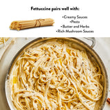 DeLallo Fettuccine Pasta, Made in Italy, Bronze Cut, Made with Only 100% Durum Wheat Semolina Flour, All Natural, Non-GMO, Kosher, Vegan, 1 Pound Bag