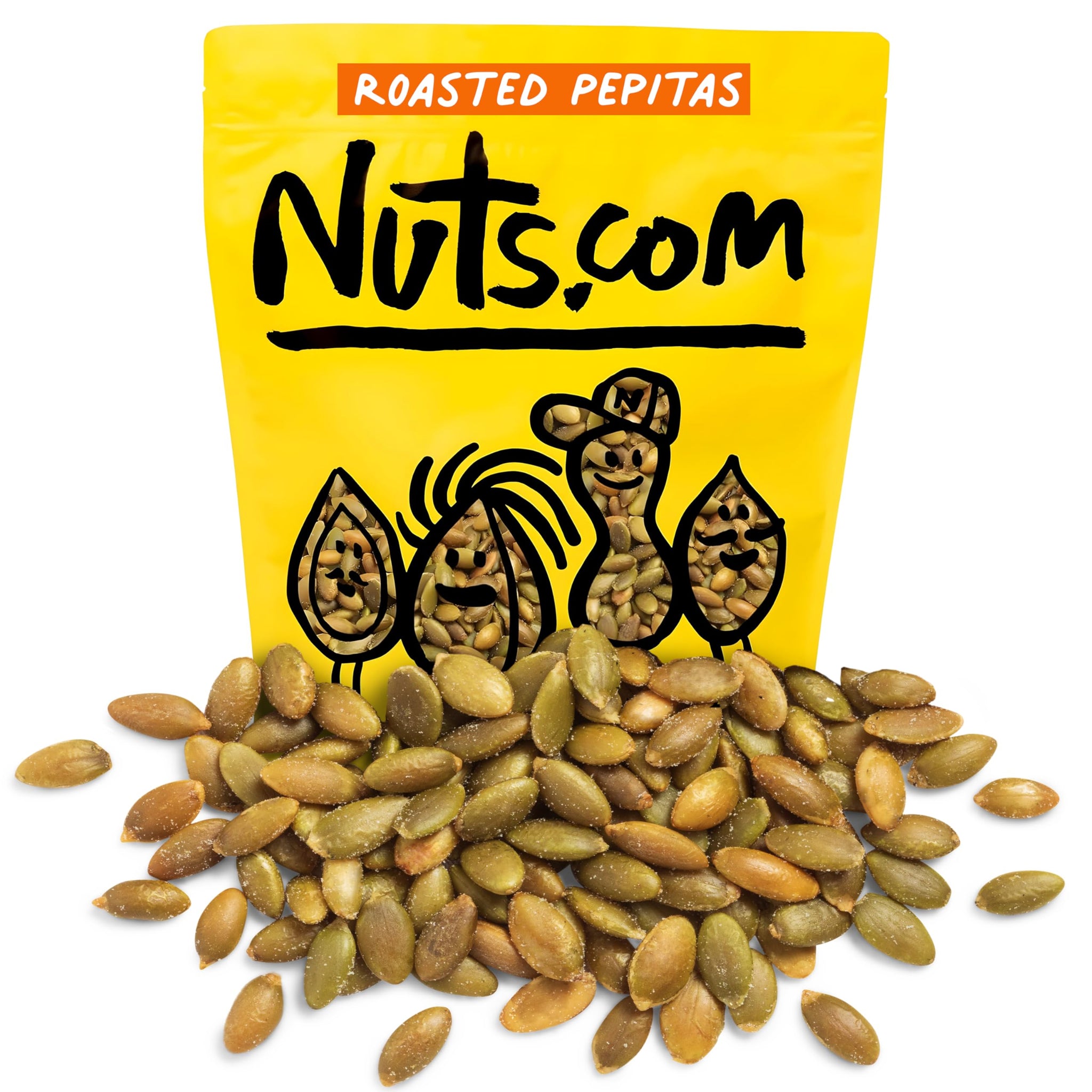 Nuts.com - Roasted Pepitas - 2 Lb Bag, Salted No Shell Pumpkin Seeds, Healthy Snack for Adults & Kids, Rich in Protein, Fiber, Calcium & Potassium