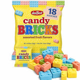 Dee Best Candy Bricks Building Brick Candy Assortment - 18 Party Favor Bags Assorted Fruit Flavors Fun for All Ages Make Your Event Sweet with These