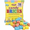 Dee Best Candy Bricks Building Brick Candy Assortment - 18 Party Favor Bags Assorted Fruit Flavors Fun for All Ages Make Your Event Sweet with These