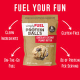 simplyFUEL Whole-Food Protein Balls Variety Pack (Ultimate) - 8 g High-Protein, Gluten-Free, Healthy Snack for Adults & Kids (1.6 oz - Pack of 10)
