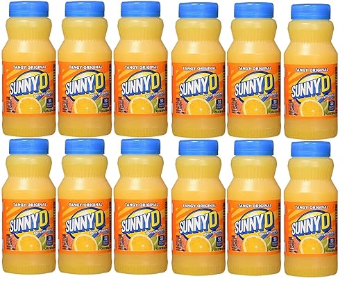 BEEQ BOX - Pack of 12 SunnyD Tangy Original Orange Flavored Citrus Punch (6.75 fl. oz. bottle,)