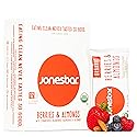 JONESBAR Organic Plant Based Protein Bars | Berries and Almonds | Fruit & Nut Bar, Kosher, Gluten Free, Breakfast Bars, School Snacks, Vegan Snack