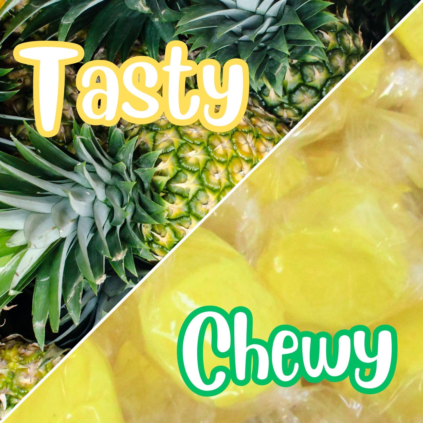 Gourmet Yellow Pineapple Soft Taffy Chews by It's Delish, 2 lbs Bulk Bag - Individually Wrapped Yellow Taffies Chewy Pineapple Flavored Fruit Chews