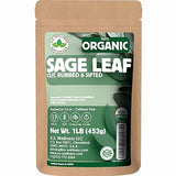 U.S. Wellness Naturals Organic Sage Leaf, 1 Pound, Cut and Sifted Loose Leaf Tea and Seasoning, Salvia officinalis, Albanian Origin