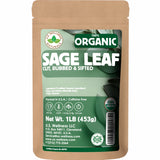 U.S. Wellness Naturals Organic Sage Leaf, 1 Pound, Cut and Sifted Loose Leaf Tea and Seasoning, Salvia officinalis, Albanian Origin