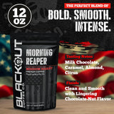 Blackout Coffee Morning Reaper Whole Bean Coffee - Medium Roast, Bold & Smooth Flavor, Non-Bitter - Freshly Roasted 12oz Bag.