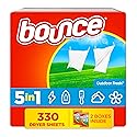 Bounce Dryer Sheets, 330 count, Outdoor Fresh Scent, Fabric Softener Sheets, Reduces Static, Softens and Fights Wrinkles