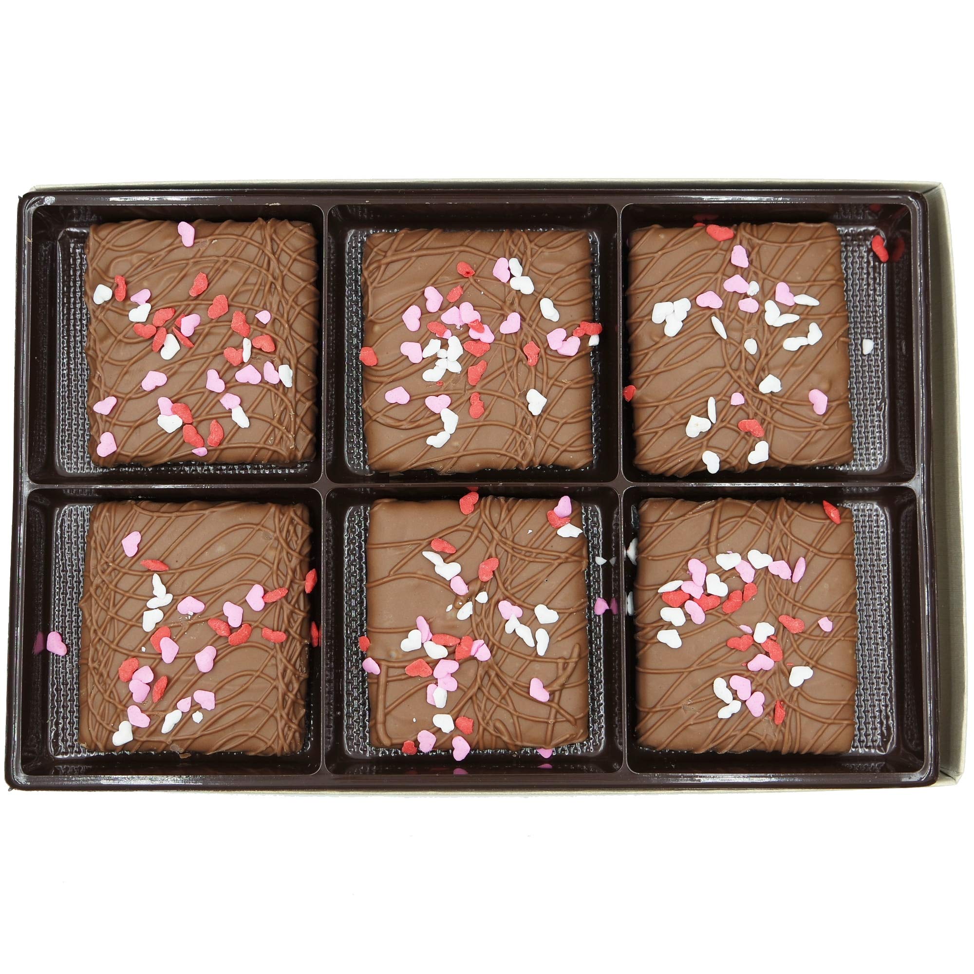 Philadelphia Candies Valentine's Day Hearts Gift, Milk Chocolate Covered Graham Crackers, 6 Ounce