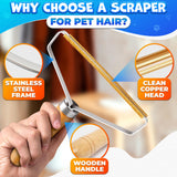 Pet Hair Removers 2 Pack Reusable Metal Lint Remover Tool - Durable Pet Hair Remover Tool with Wooden Handle | Portable Fabric Shaver Fuzz Cleaner