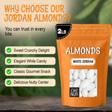 Oh! Nuts White Jordan Almonds - 2 lb - For Easter, Weddings, Baby Showers & Birth - Packed in New York Zip-Seal Bag for Exceptional Freshness