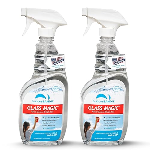 Bubble Bandit Glass Cleaner Spray Bottle, 23 Fl Oz | Streak Free Window Cleaner | Fresh Scent, Removes Fingerprints, Dust, Dirt, Smoke Film, Ammonia