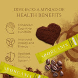 Sporganix Organic Mushroom Coffee - Instant Arabica with 5 Functional Mushrooms (Lion’s Mane, Reishi, Chaga, Cordyceps, Shiitake) - Unsweetened