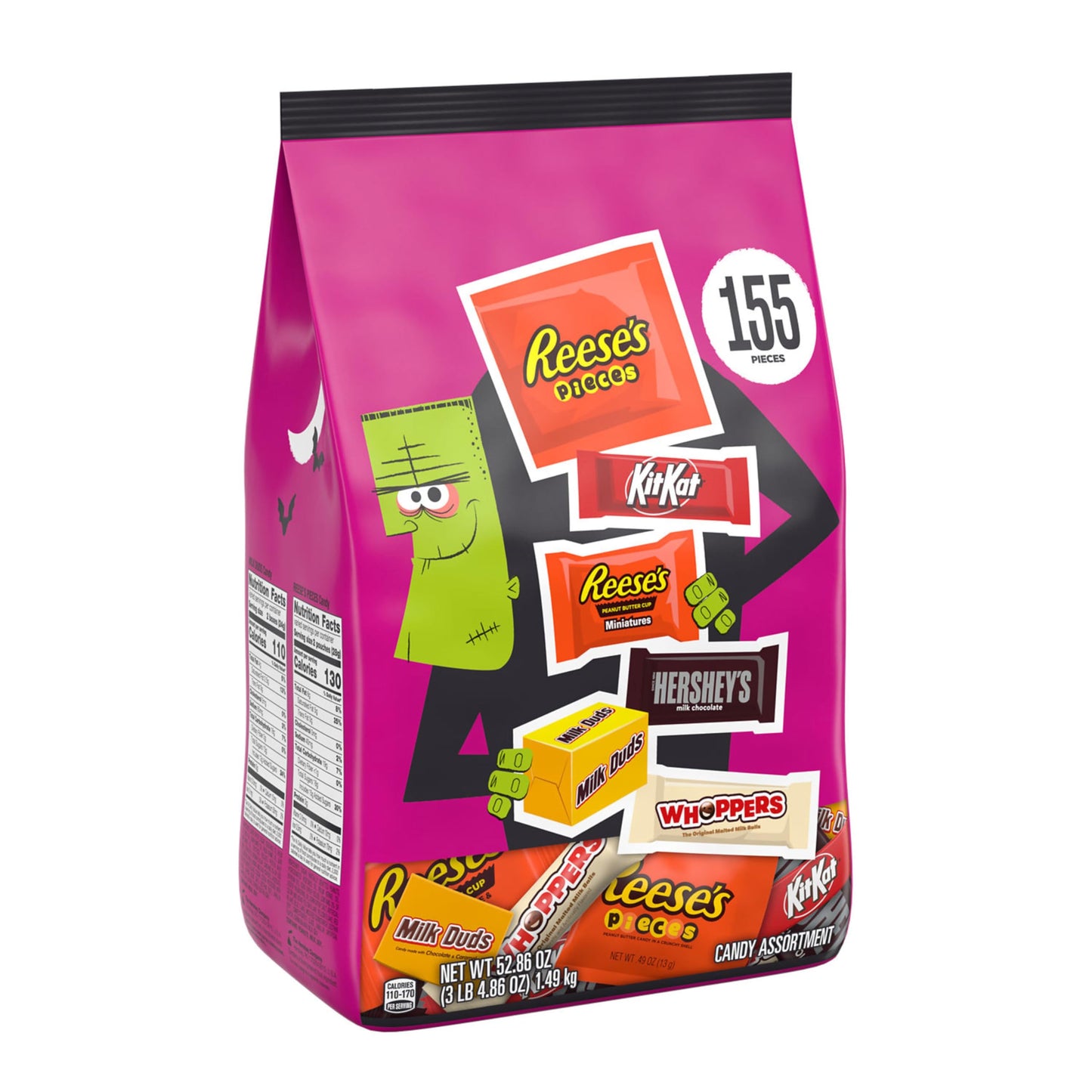 HERSHEY'S Assorted Flavored, Halloween Candy Bulk Bag, 52.86 oz (155 Pieces)