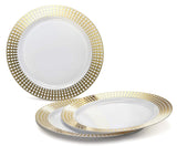 " OCCASIONS " 50 Plates Pack (25 Guests)-Wedding Party Disposable Plastic Plate Set -25 x 10.25'' Dinner + 25 x 7.5'' Salad/Dessert plates (Princess