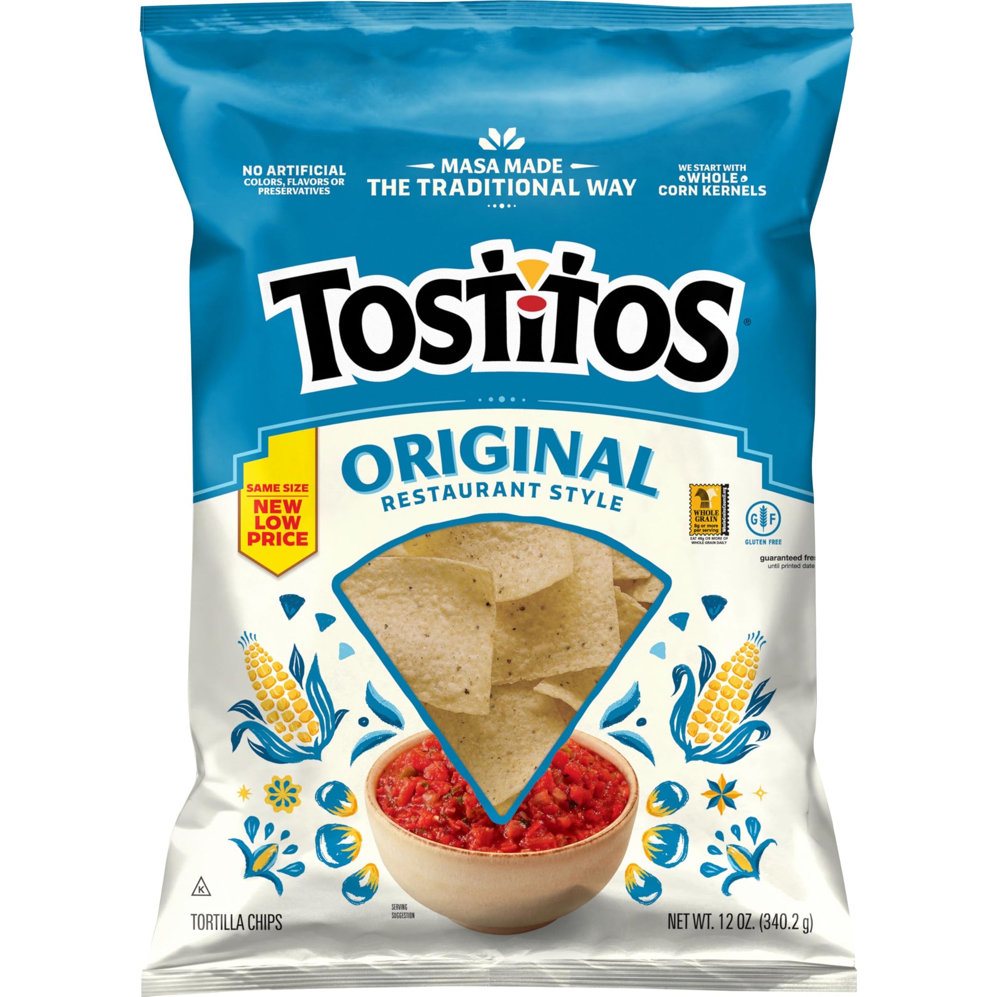 Tostitos Tortilla Chips, Original Restaurant Style, 12oz Bag