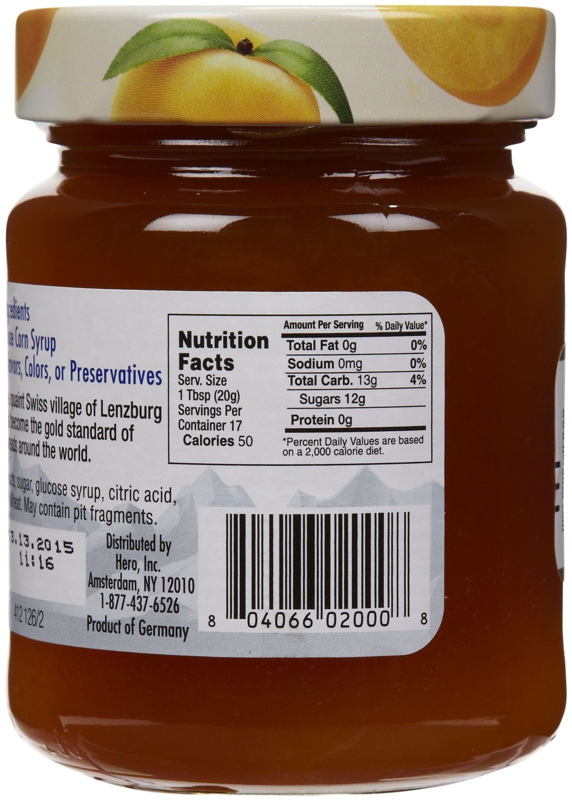 Hero Apricot Fruit Spread, 12 oz