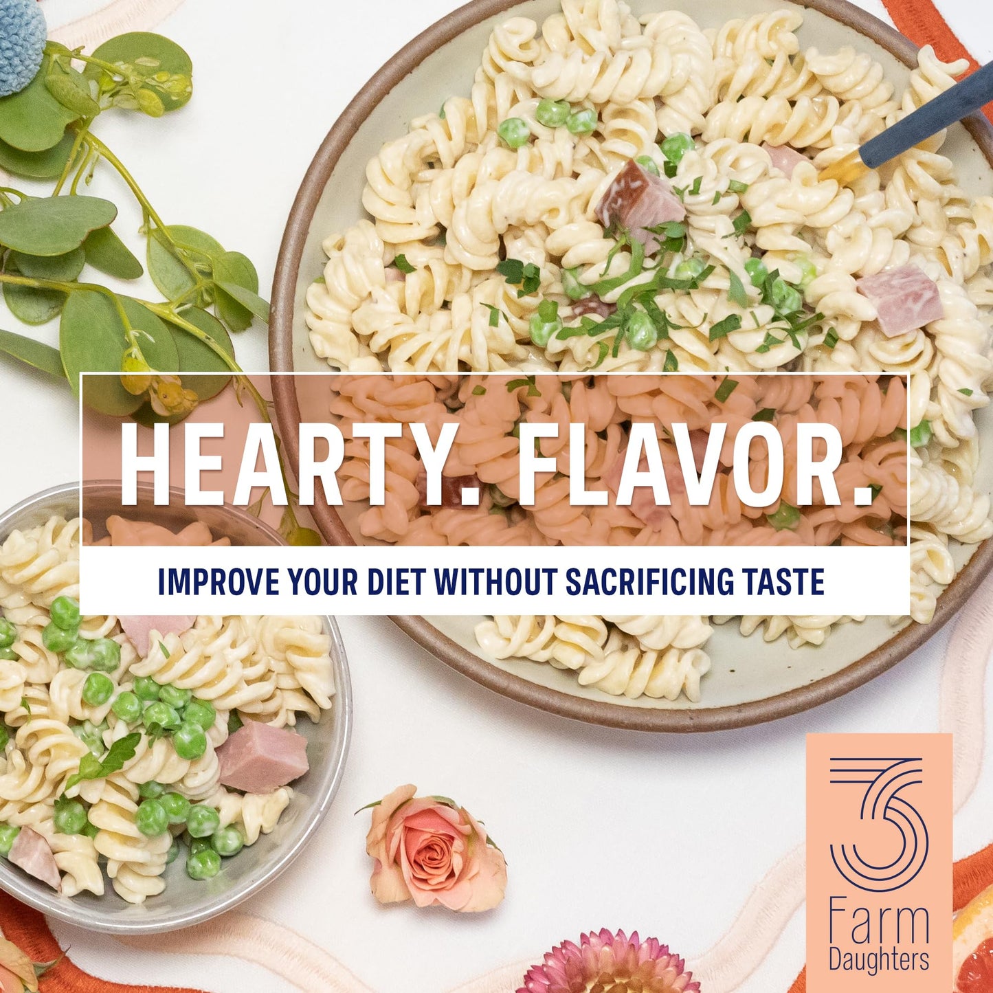 Three Farm Daughters High Fiber Pasta Rotini Pack, Low GI, Non GMO Rotini Pasta Noodles, Low Net Carb, Made in the USA, 12 oz. (2 Pack)