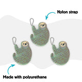 Kikkerland Reusable Sloth Scrub Sponge - Cleaning Supplies for Kitchen, Home Essentials - Fun Gifts for Kids & Adults - Set of 3
