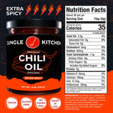 Jungle Kitchen Extra Spicy Crunchy Garlic Chili Oil Hot Chili Oil Vegan & Gluten-Free Great For Sauce & Toppings, 6oz