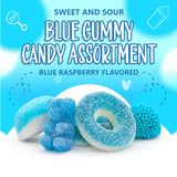 Blue Candy Mix | 1-Pound Bag | Blue Raspberry Candy | Sweet & Sour Gummies for Gender Reveal | Baby Shower Party Favors for Boy | Gummi Bears