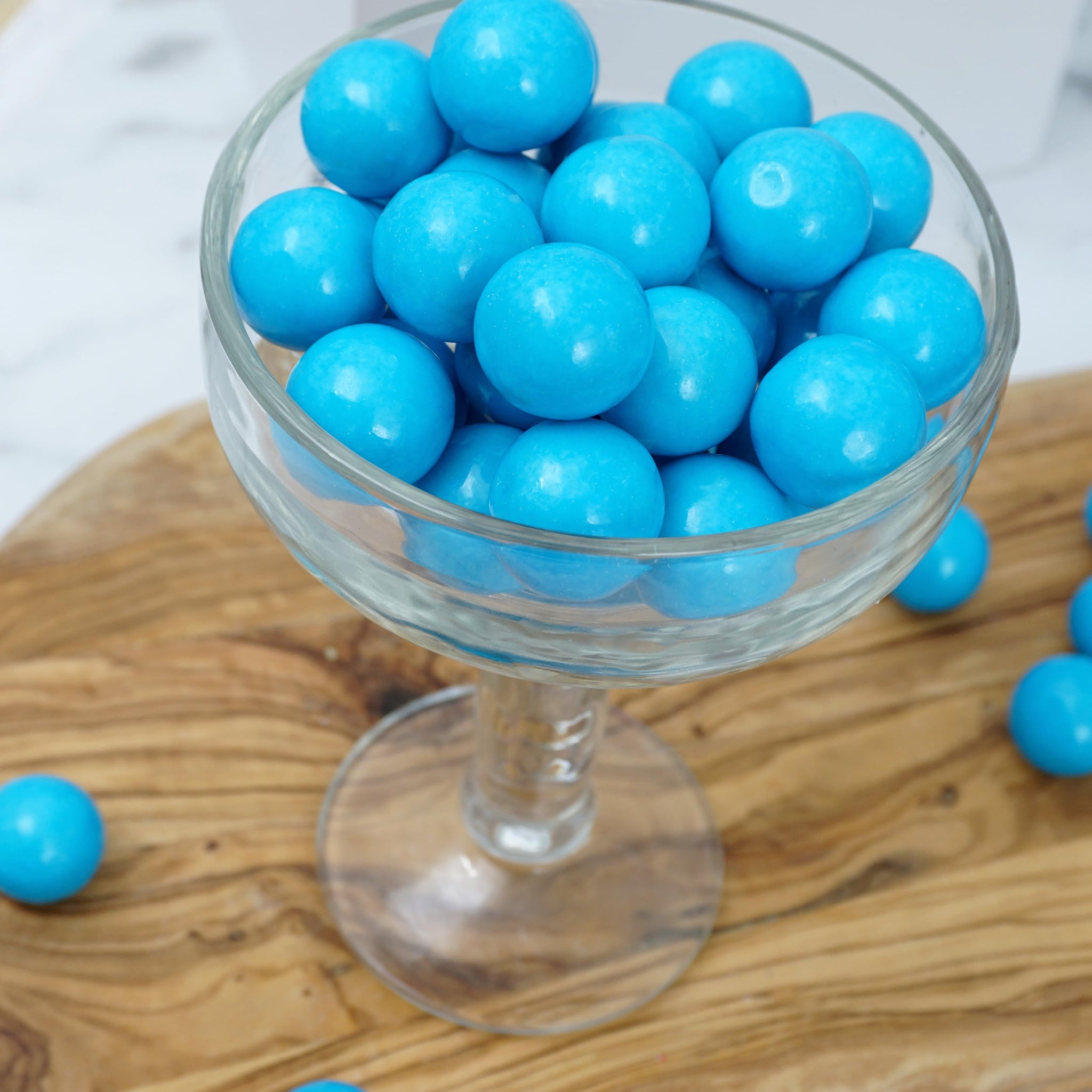 Blue Gumballs 1 Inch Gumballs, 2 Pound Bulk Bag (Approx. 110 Pieces), Blue Candy, Gumballs 1 Inch Blue, The Hampton Popcorn & Candy Company