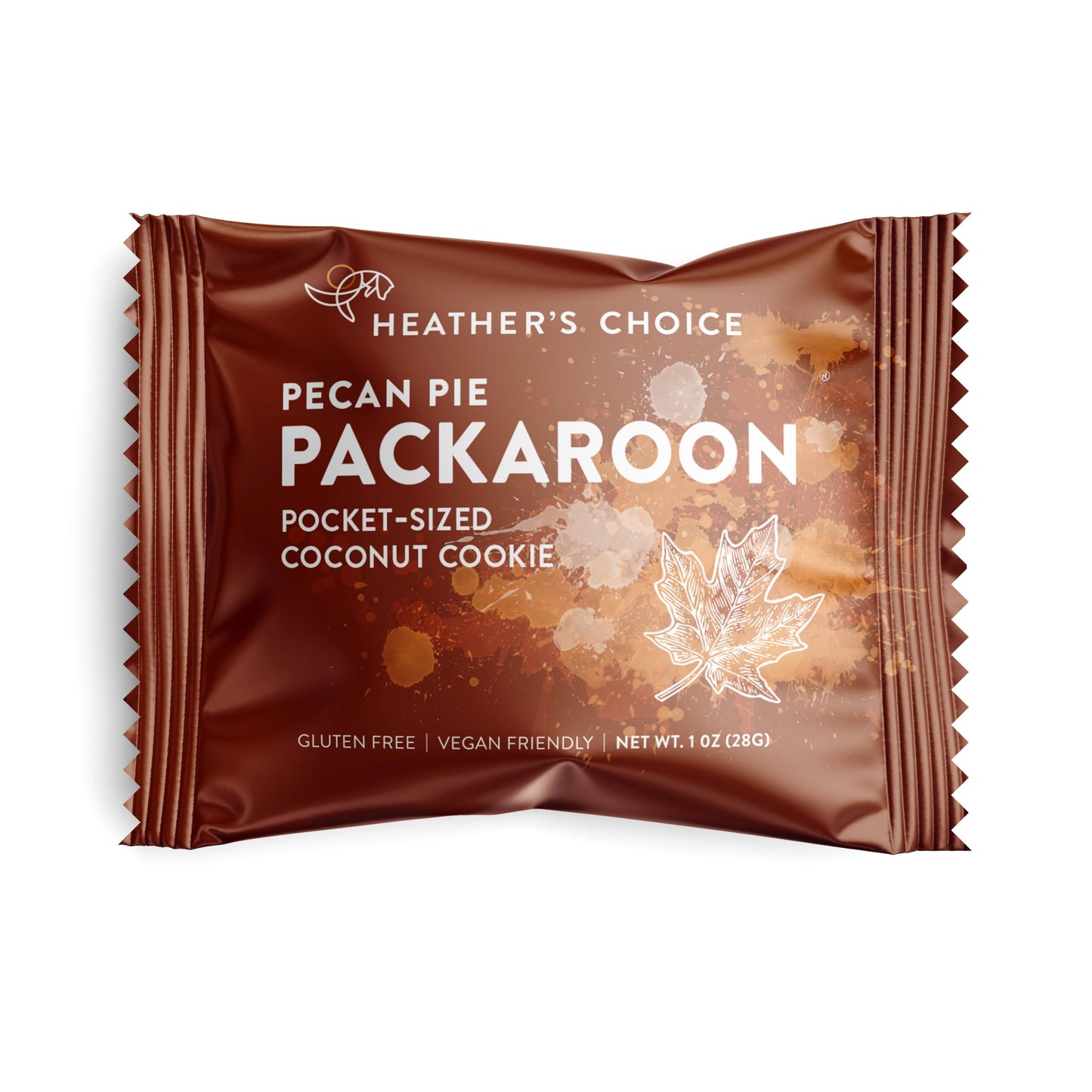 Heather's Choice Packaroons, Vegan Gluten-Free Individually Wrapped Snacks for Backpacking, Camping, Hiking and Travel (Pecan Pie, 8-pack)